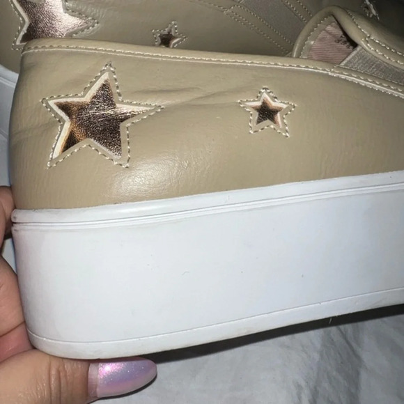 Design lab Celestial Platforms Rose Gold Star Loafers Slip on Low Sneaker Shoes - Picture 4 of 4